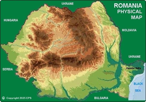 Carte relief de la Roumanie